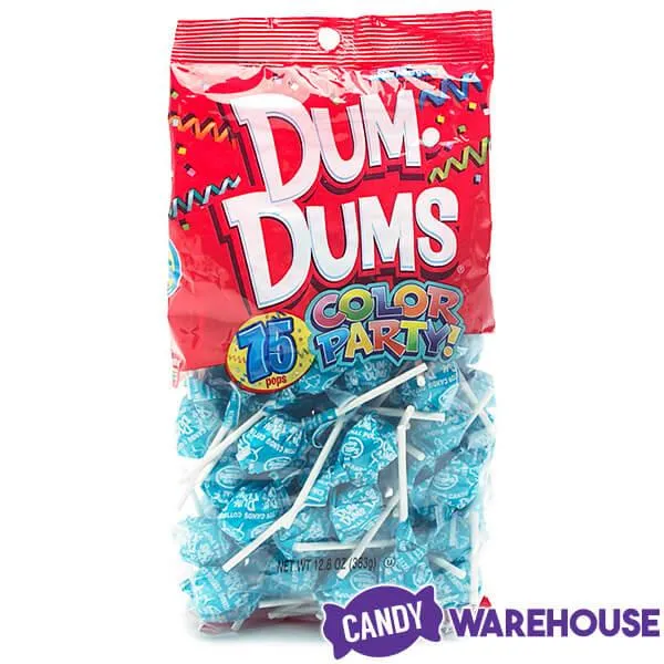 Dum Dums Caribbean Blue Party Pops - Cotton Candy: 75-Piece Bag - Image 3