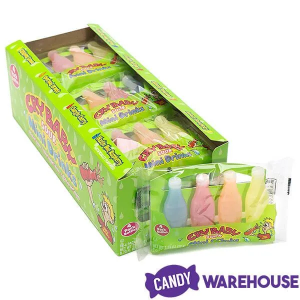 Cry Baby Sour Wax Bottles Candy 4-Packs: 18-Piece Box - Image 4