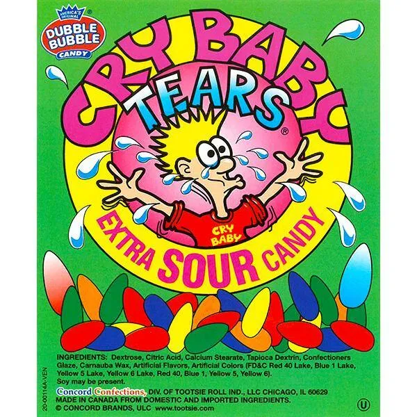 Cry Baby Tears Sour Candy: 25LB Case - Image 2