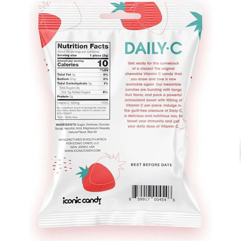 Daily C Vitamin Candy - Strawberry: 12-Piece Box - Image 2