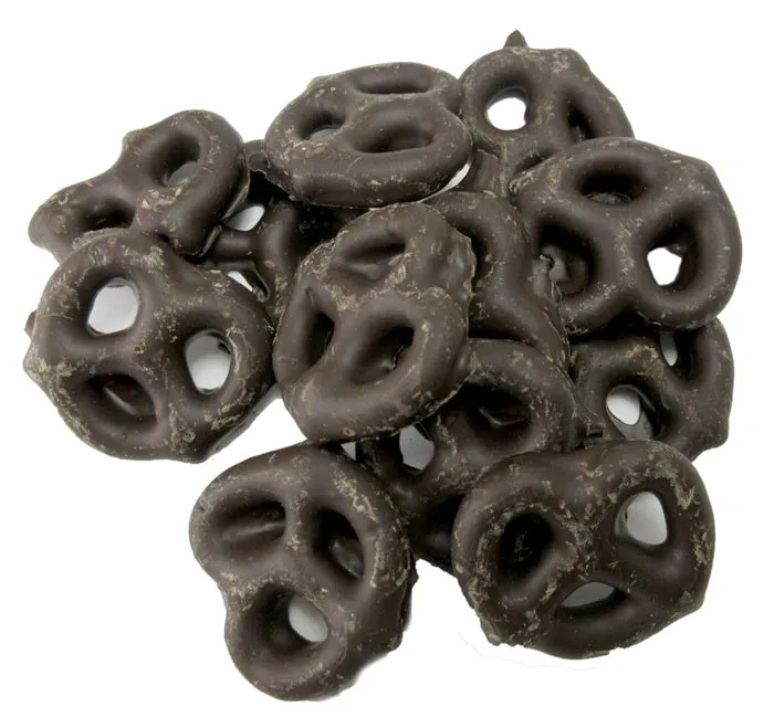 Dark Chocolate Covered Mini Pretzels: 15LB Case