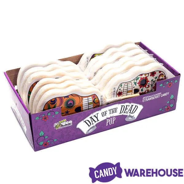 Bee International Day of the Dead Skull Pops: 12-Piece Display - Image 3