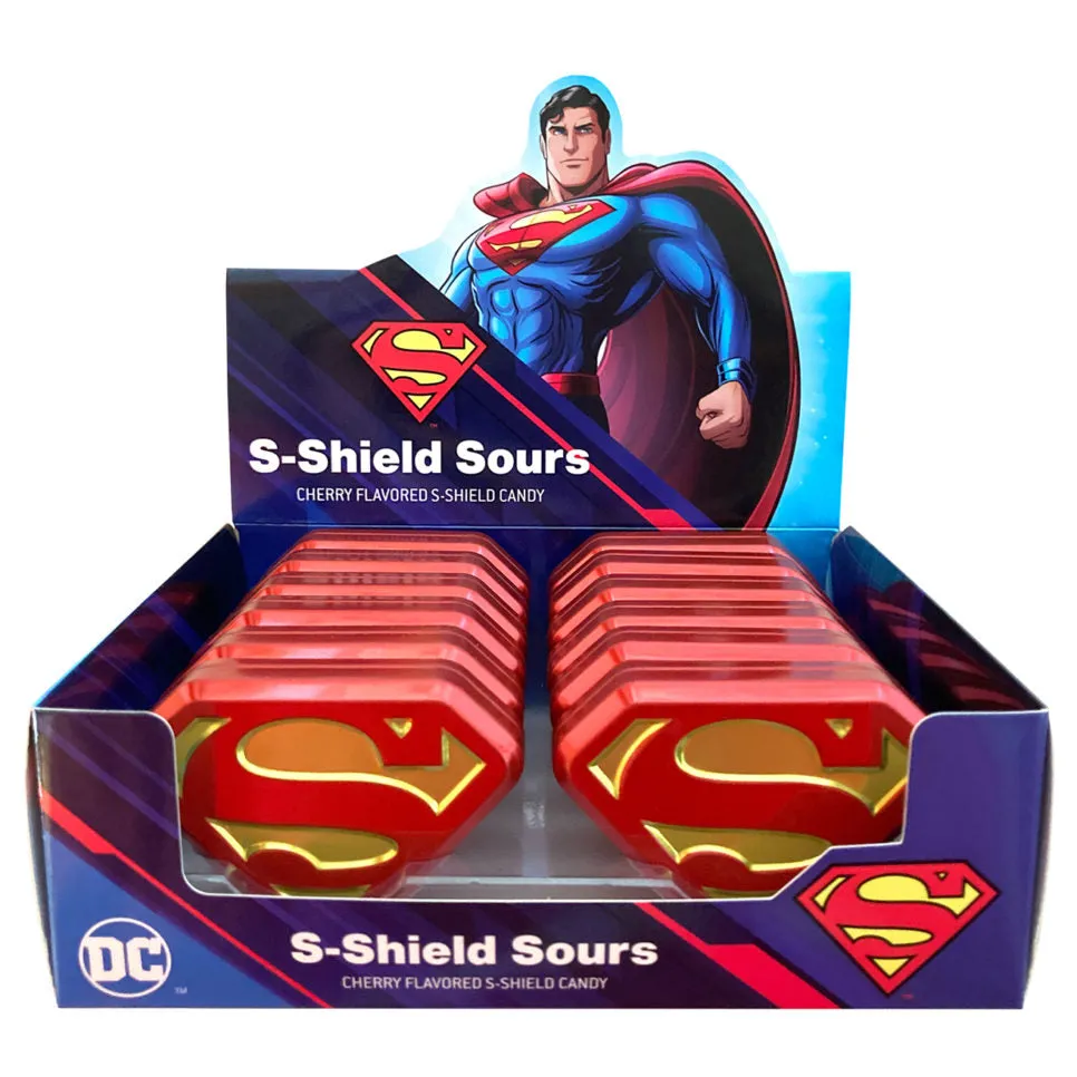 DC Comic Superman S-Shield Sour Candy Tin: 12-Piece Display