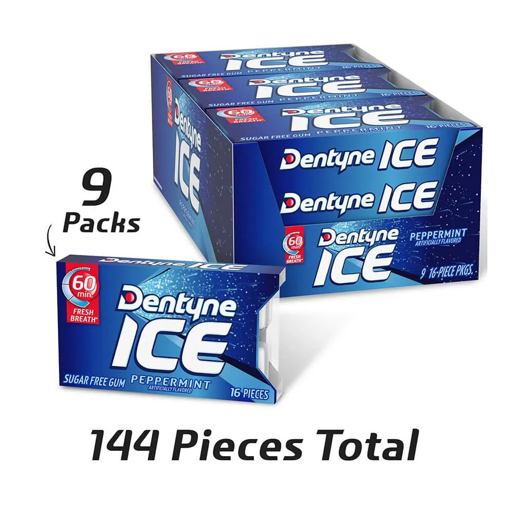 Dentyne Ice Sugar Free Gum Packets - Peppermint: 9-Piece Box - Image 2