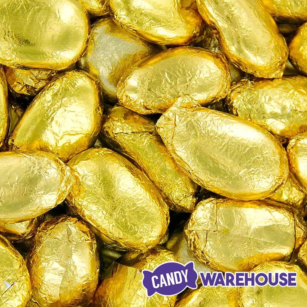 Gold Foil Wrapped Jordan Almonds Candy: 1LB Bag - Image 2