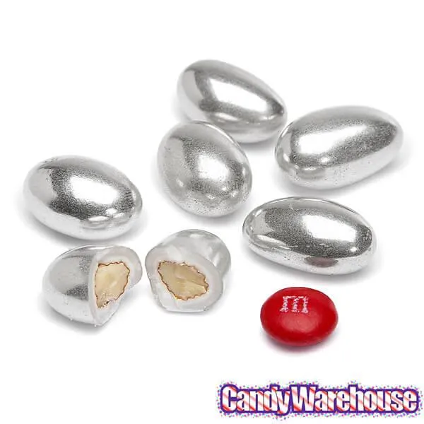 Silver Jordan Almonds: 1LB Bag - Image 2