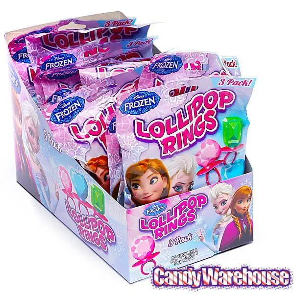 Disney Frozen Lollipop Rings Candy 3-Packs: 12-Piece Box - Image 3
