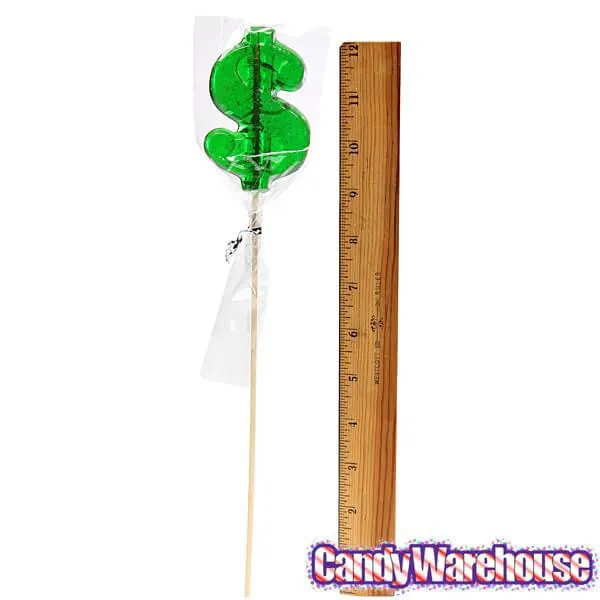 Dollar Sign Hard Candy Lollipops: 12-Piece Bag - Image 2