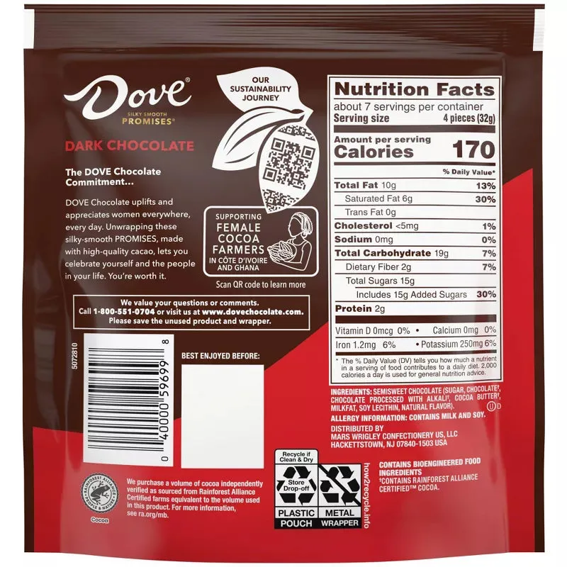 Dove Dark Chocolate Squares: 28-Piece Bag - Image 3