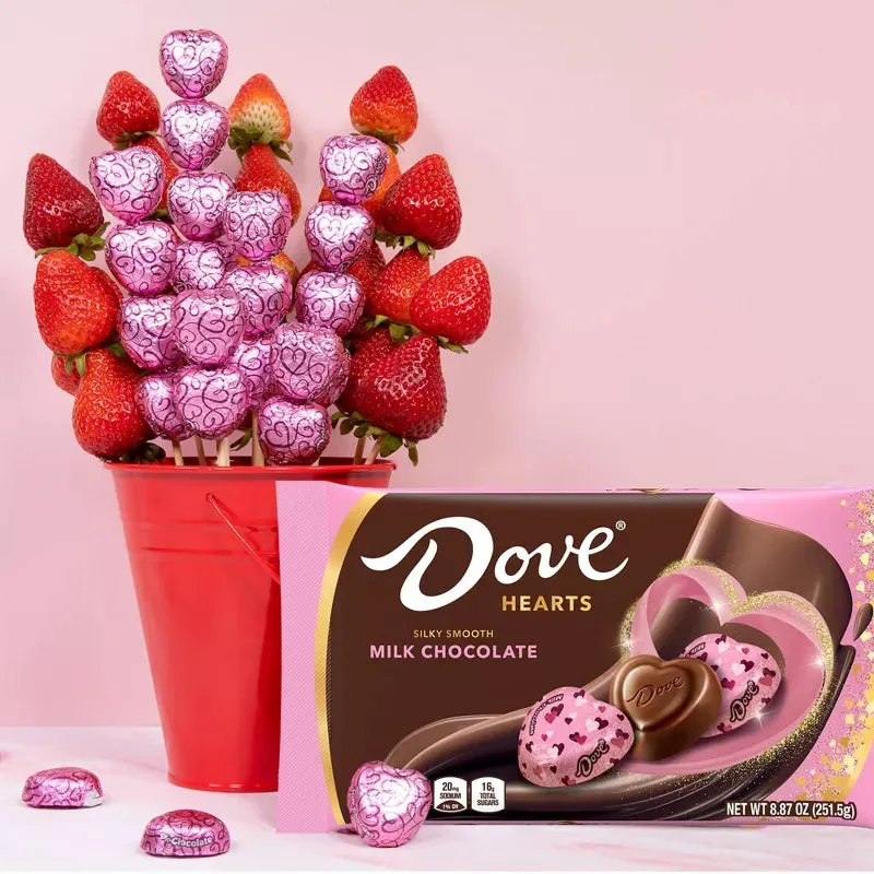Pink Foiled Dove Milk Chocolate Hearts: 35-Piece Bag - Image 2