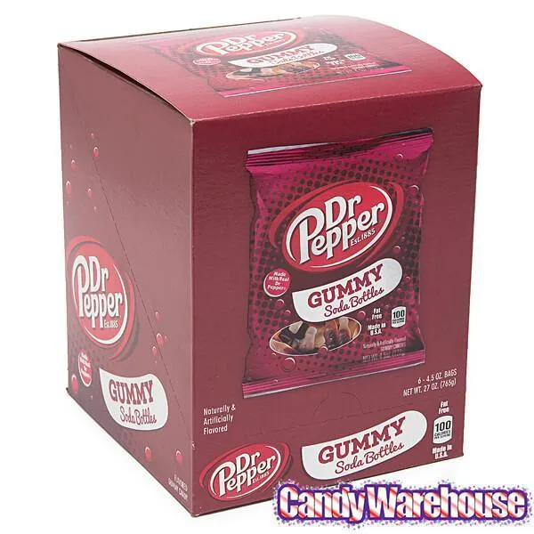 Gummy Soda Bottles Candy Bags - Dr. Pepper: 6-Piece Display - Image 4