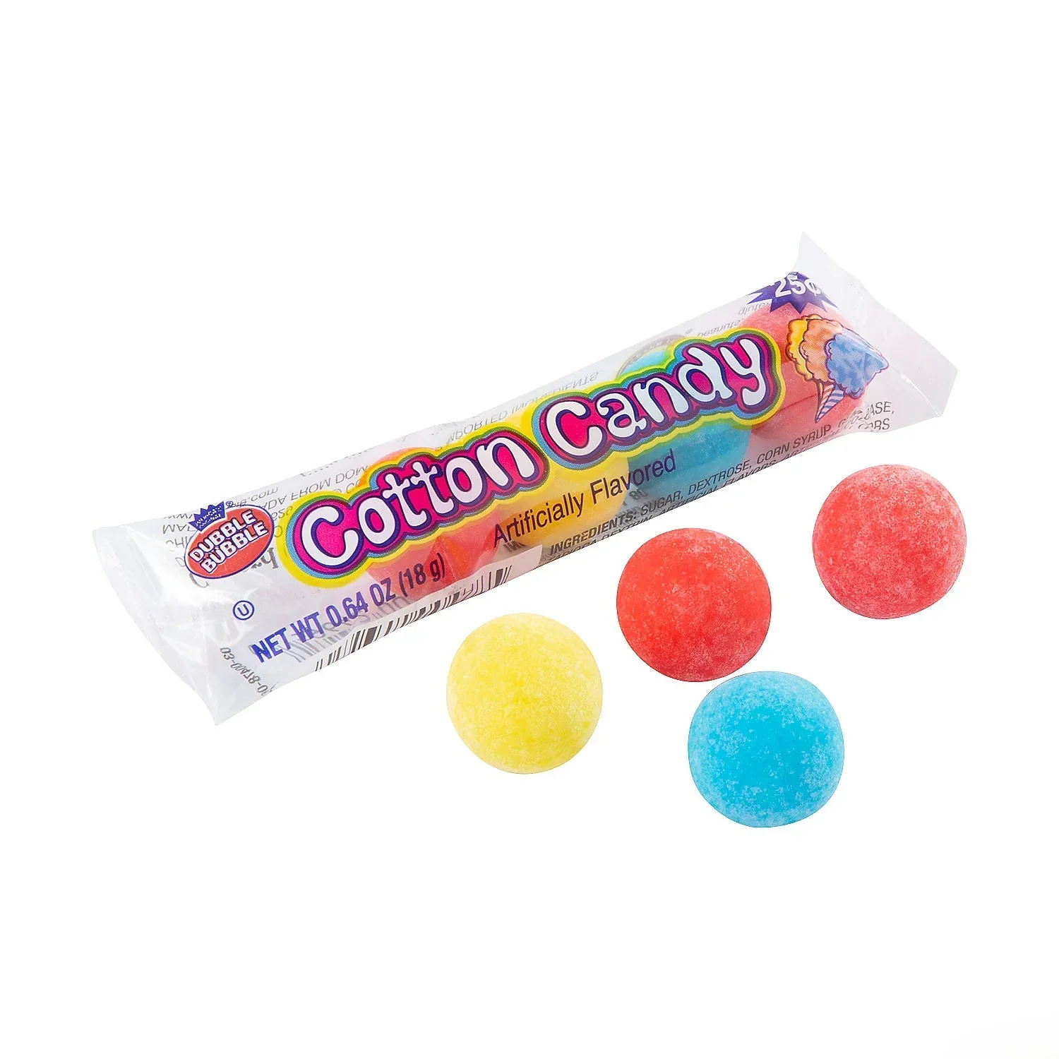 Dubble Bubble Cotton Candy Gumball Tubes: 36-Piece Box - Image 2