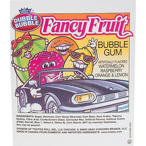 Dubble Bubble Fancy Fruit Gum: 850-Piece Case - Image 3