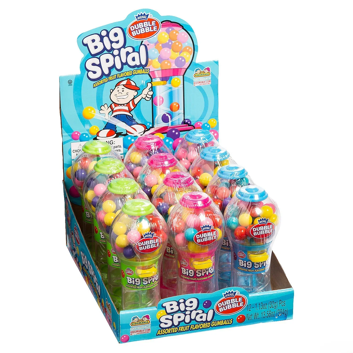 Dubble Bubble Gum Big Spiral Gumball Dispensers: 12-Piece Display - Image 2