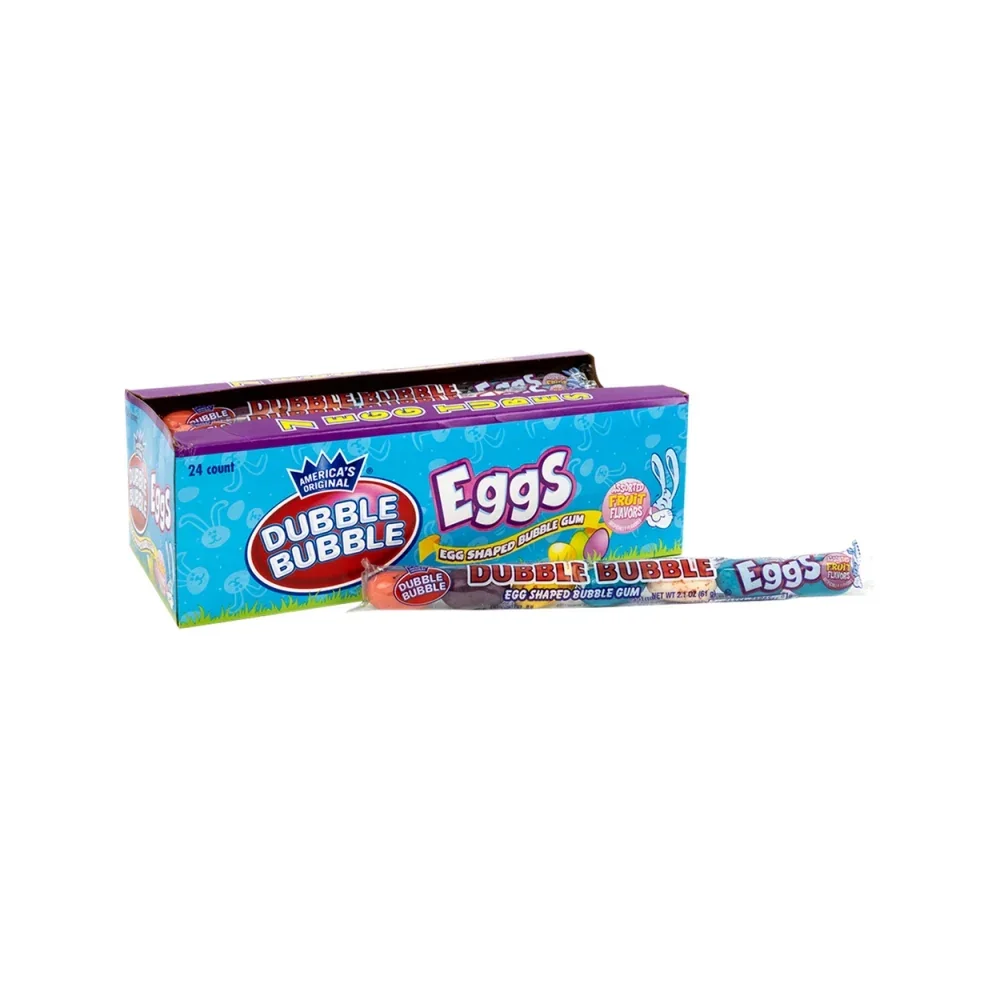 Dubble Bubble Gum Eggs 2.1 oz Tube: 24-Count Box