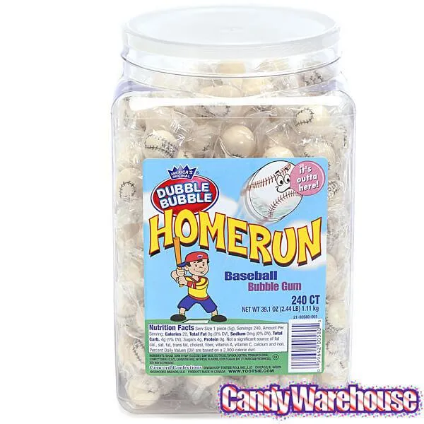 Dubble Bubble Home Run Baseball Gumballs: 240-Piece Tub - Image 4