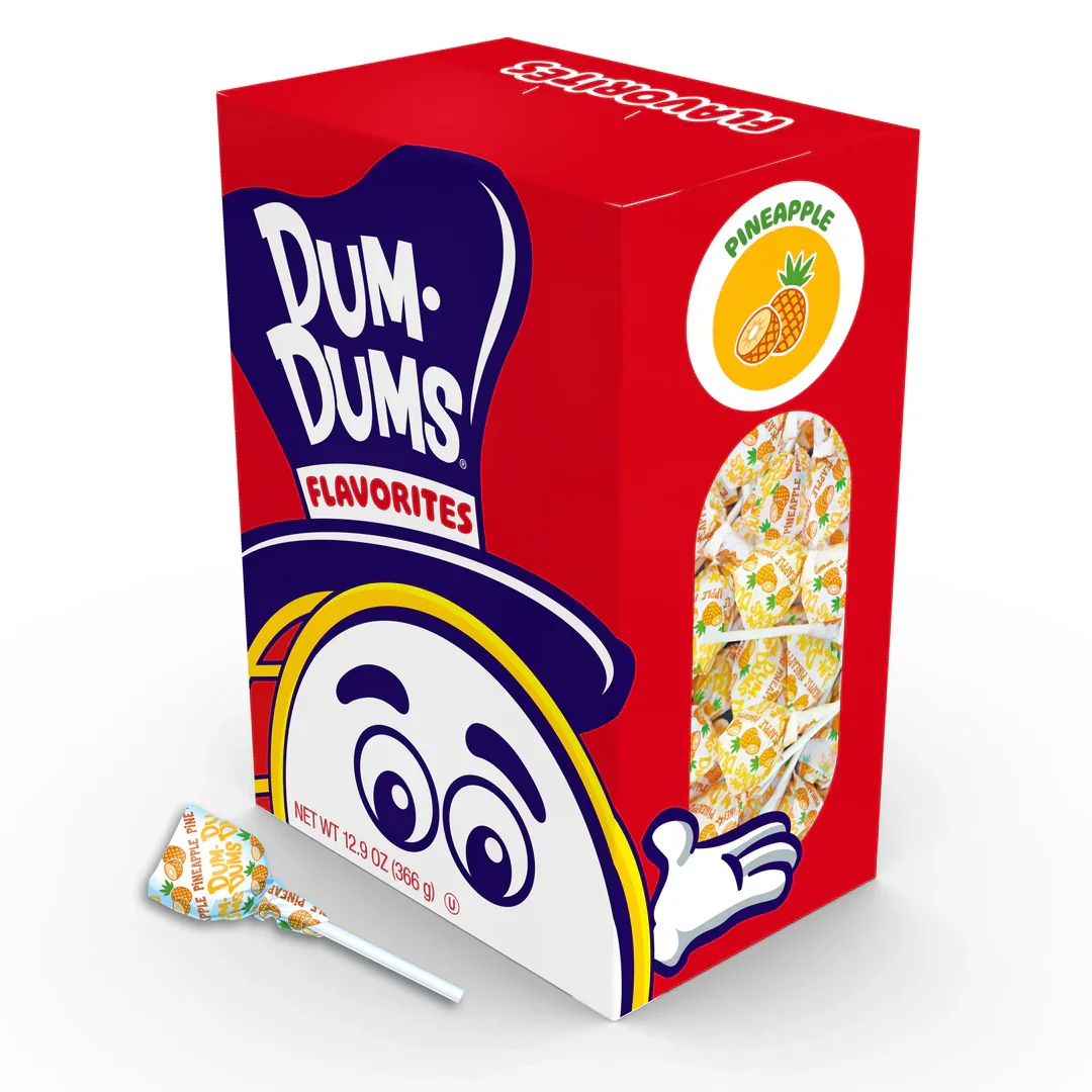 Dum Dums Pops - Pineapple: 50-Piece Box - Image 2