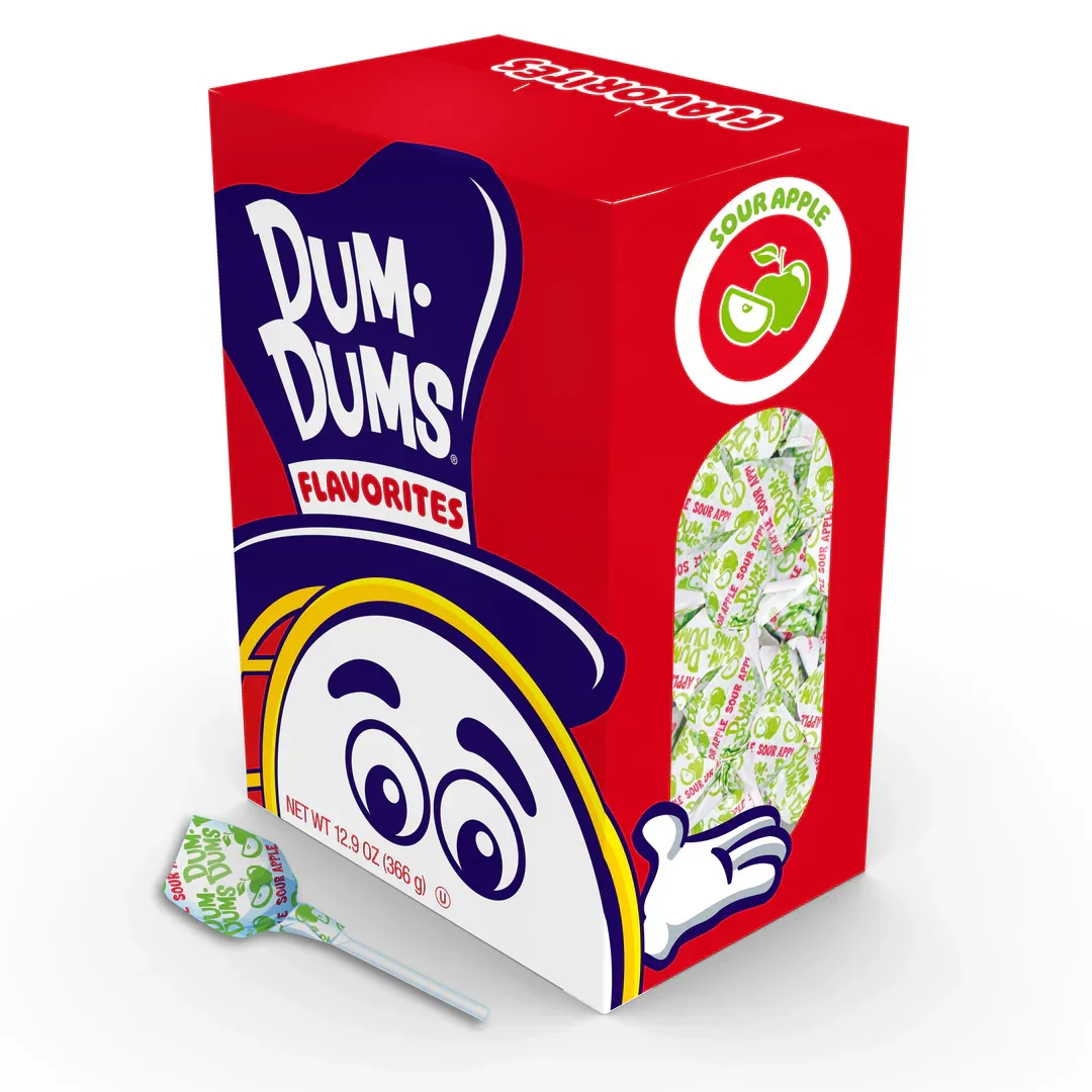 Dum Dums Pops - Sour Apple: 50-Piece Box - Image 2