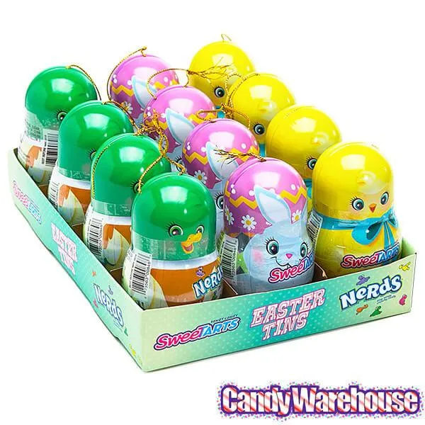 Bee International Easter Candy SweeTarts & Nerds Tins: 12-Piece Box - Image 3