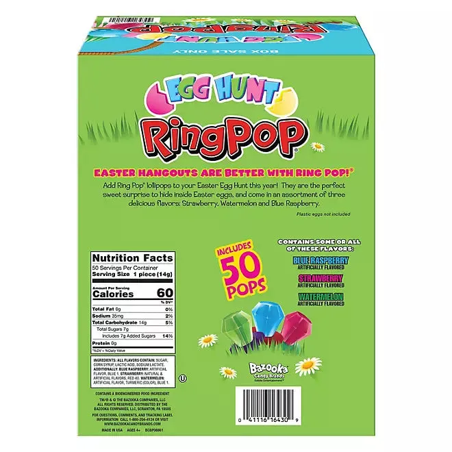 Easter Egg Hunt Ring Pops: 50-Piece Box - Image 3