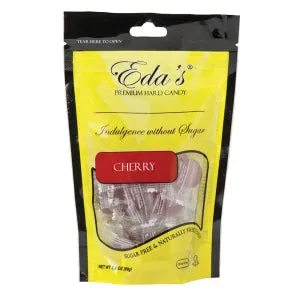 Eda's Sugar Free Hard Candy Drops - Cherry Peg Bags: 12-Piece Case