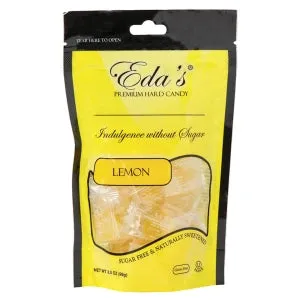 Eda's Sugar Free Hard Candy Drops - Lemon Peg Bags: 12-Piece Case