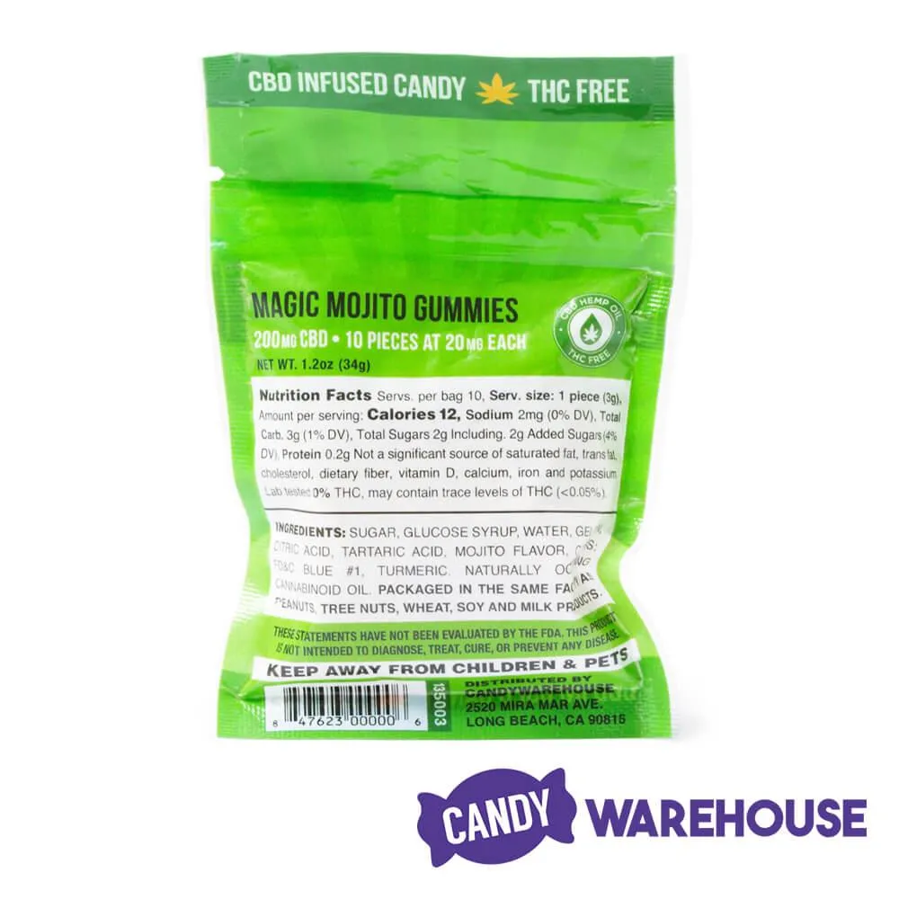 Eddy Edibles Sour Mojito CBD Gummies THC Free 200mg: 10 Gummy Bears - Image 4