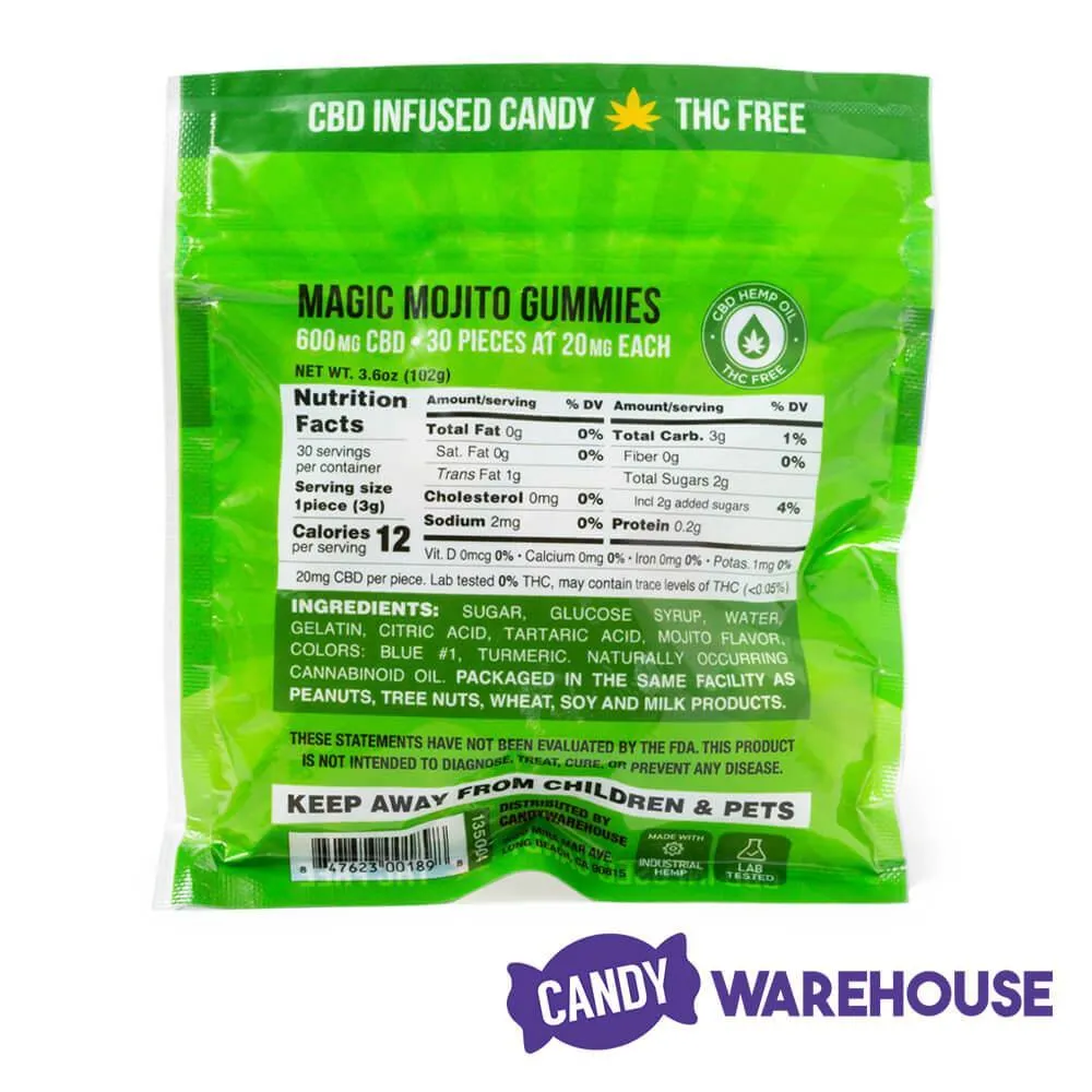 Eddy Edibles Sour Mojito CBD Gummies THC Free 600mg: 30 Gummy Bears - Image 4