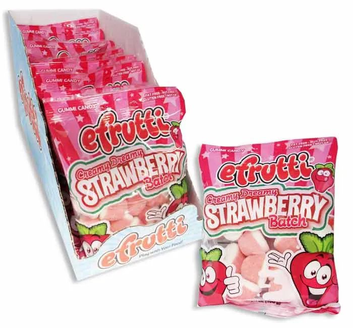 Efrutti Creamy Dreamy Strawberries Gummy: 12-Piece Case