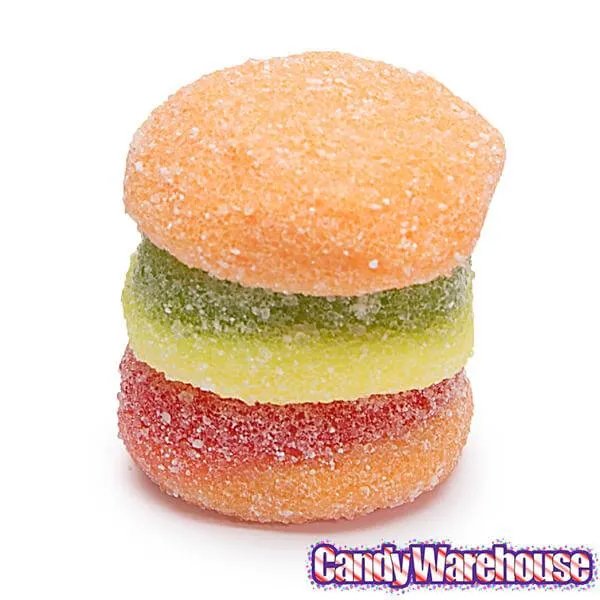 Efrutti Gummy Mini Cheese Burgers Candy - Sour: 60-Piece Box - Image 3