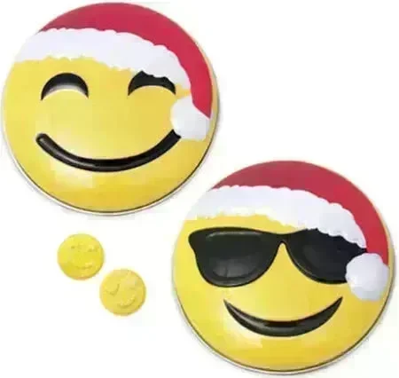 Emoji Christmas Sour Lemon Tins: 12-Piece Display - Image 2
