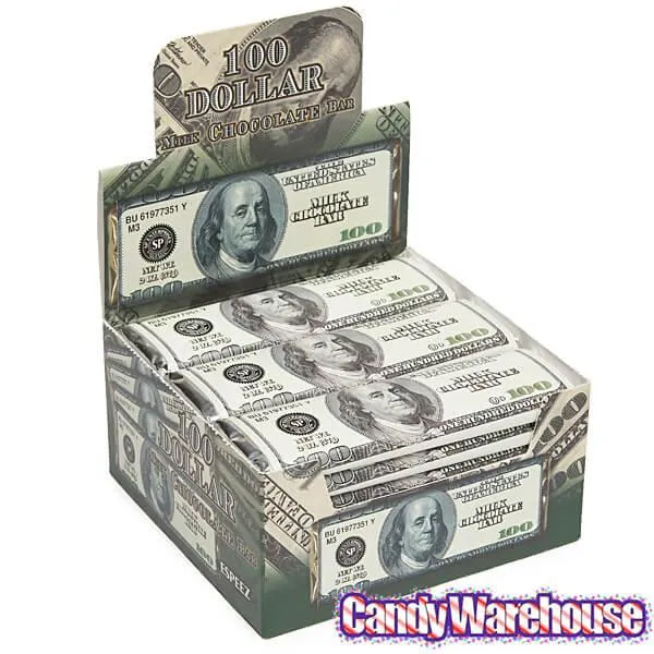 Espeez 100 Dollar Bill Milk Chocolate Bars: 24-Piece Box - Image 2