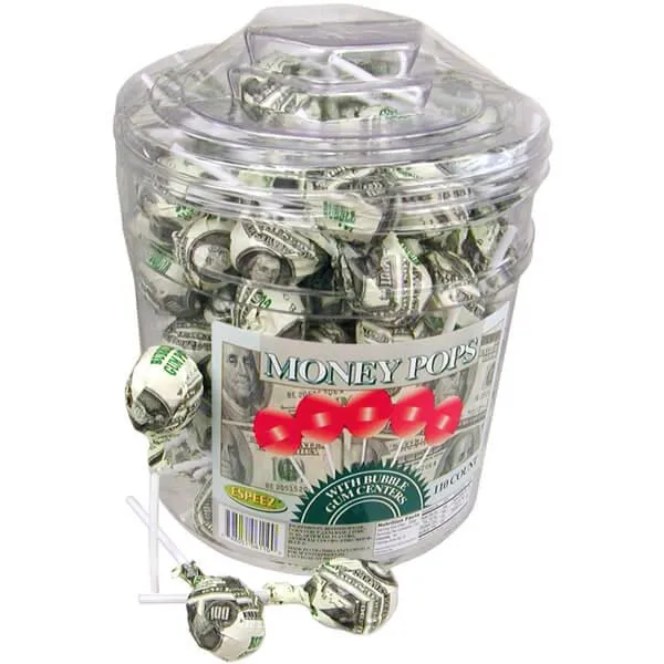 Espeez Jumbo $100 Money Lollipops: 110-Piece Tub - Image 2