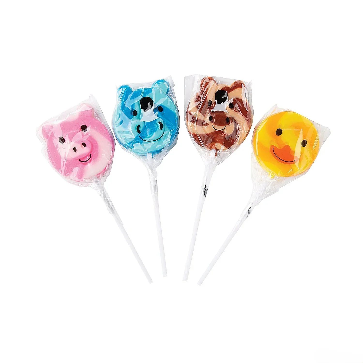 Farm Animal Swirl Lollipops: 12-Piece Box