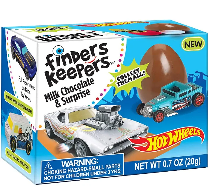 Finders Keepers Hot Wheels Milk Chocolate Egg: 6-Piece Box