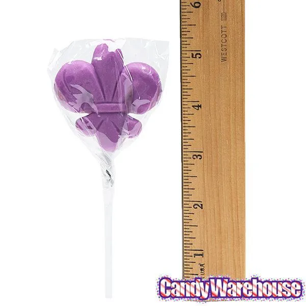 Fleur De Lis Symbol Mardi Gras Lollipops: 12-Piece Box - Image 2