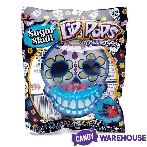 Flix Candy Day of the Dead Sweet Skull Lip Pops Candy Packs: 12-Piece Display - Image 3