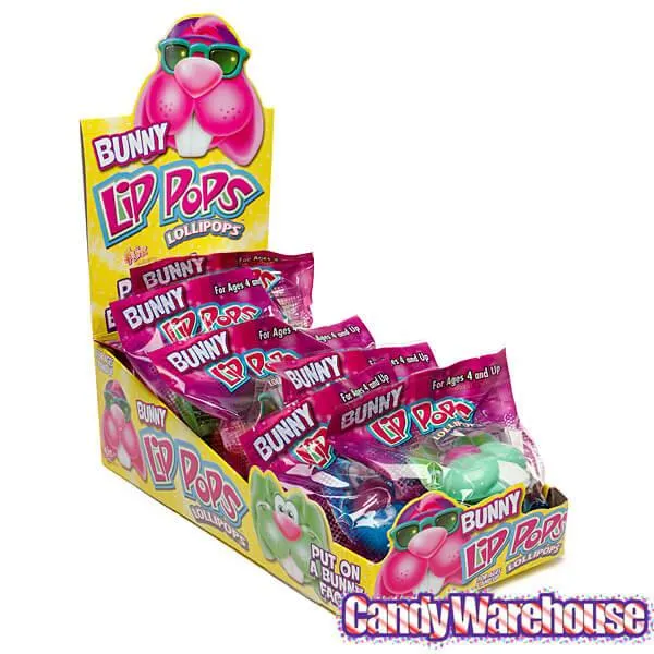 Flix Candy Easter Bunny Lip Pops Candy Packs: 24-Piece Display - Image 2