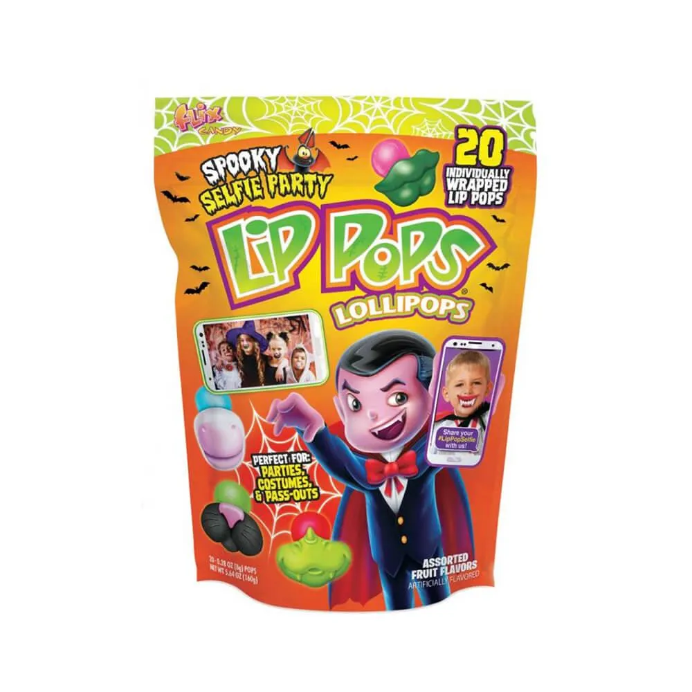 Flix Candy Halloween Mini Lip Pops Candy Packs: 20-Piece Bag - Image 2