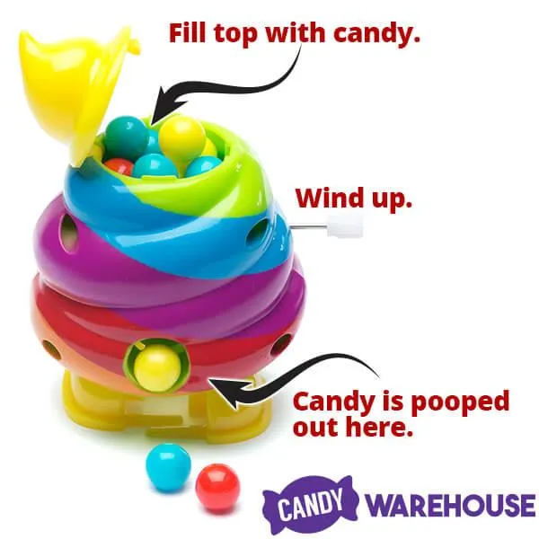 Flix Candy Wind-up Poop Emoji Candy Dispensers: 6-Piece Display - Image 2
