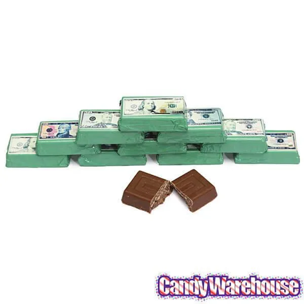 Foiled Double Crisp Milk Chocolate Money Mini Bars: 4LB Bag - Image 2