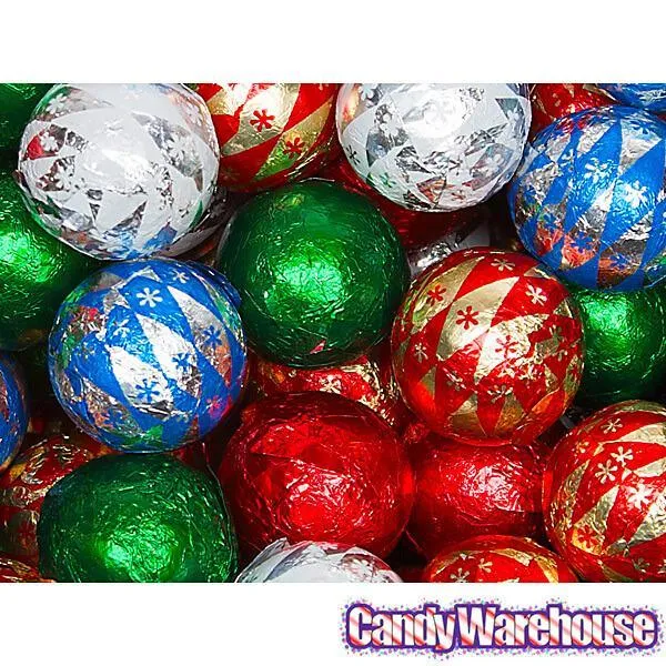 Foiled Milk Chocolate Christmas Ornaments: 2LB Bag - Image 3