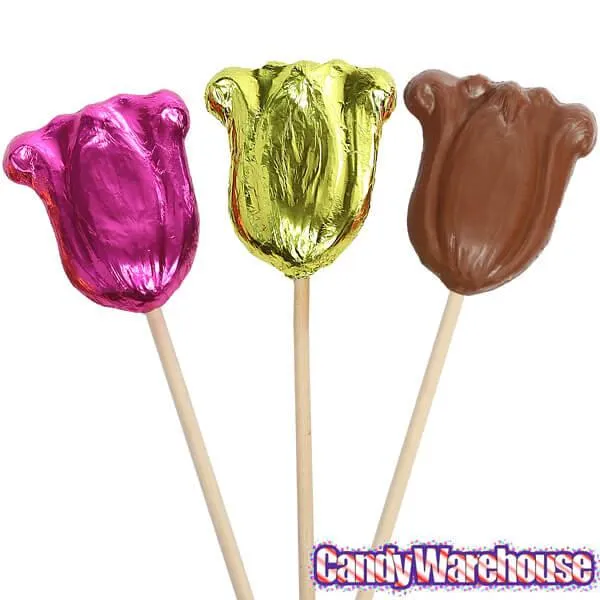 Foiled Milk Chocolate Dutch Tulips: 6-Piece Set - Image 2