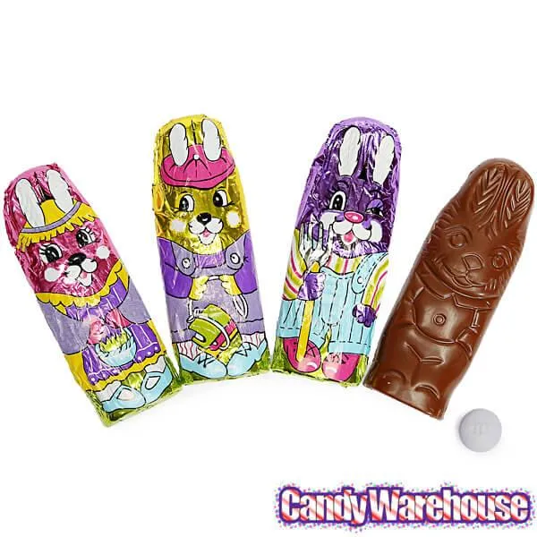 Foiled Milk Chocolate Easter Bunnies: 36-Piece Display - Image 2