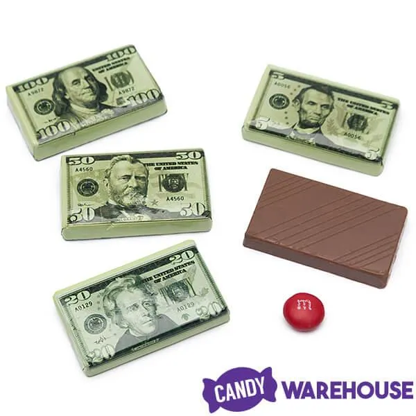 Foiled Milk Chocolate Money Mini Bars in Mesh Bags: 18-Piece Box - Image 5