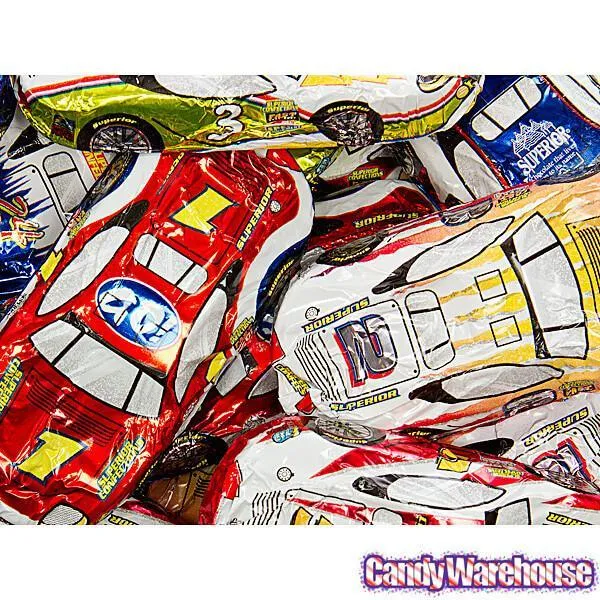 Foiled Milk Chocolate Race Cars: 36-Piece Display - Image 2