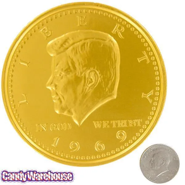 Fort Knox Gold Foiled Milk Chocolate 5-Inch Medallions: 12-Piece Box - Image 2