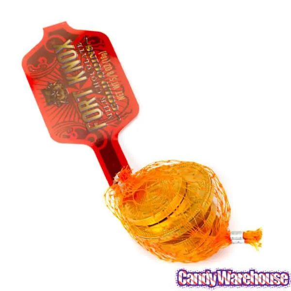 Fort Knox Gold Foiled Milk Chocolate Coins in Mesh Bags: 12-Piece Box - Image 3