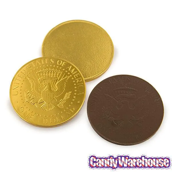 Fort Knox Gold Foiled Milk Chocolate US Dollar Medallions: 30-Piece Box - Image 2