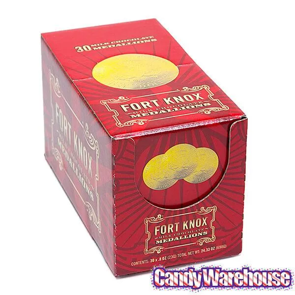 Fort Knox Gold Foiled Milk Chocolate US Dollar Medallions: 30-Piece Box - Image 9